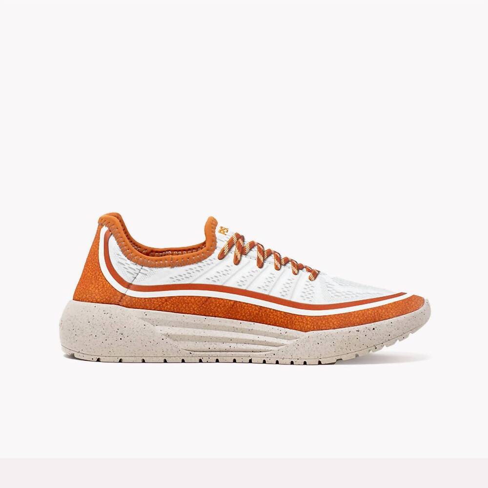 NEW PSUDO women's racer shoes in white/orange